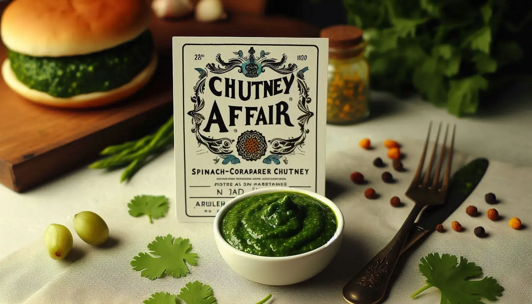 Spinach-Coriander Chutney served in a bowl